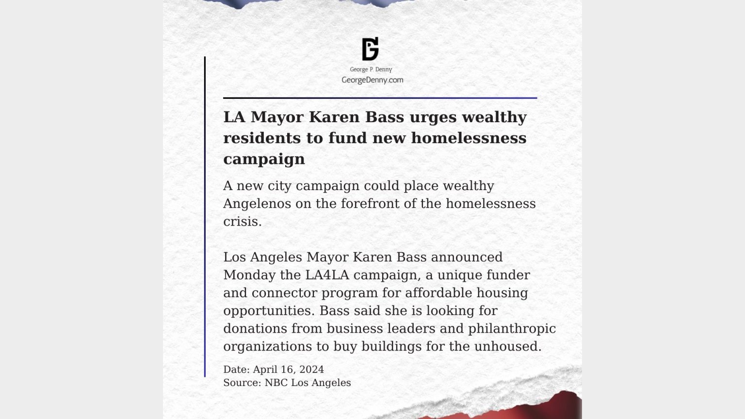 Democrat Mayor Wants The Rich To Fund Homelessness Program – Homeward How